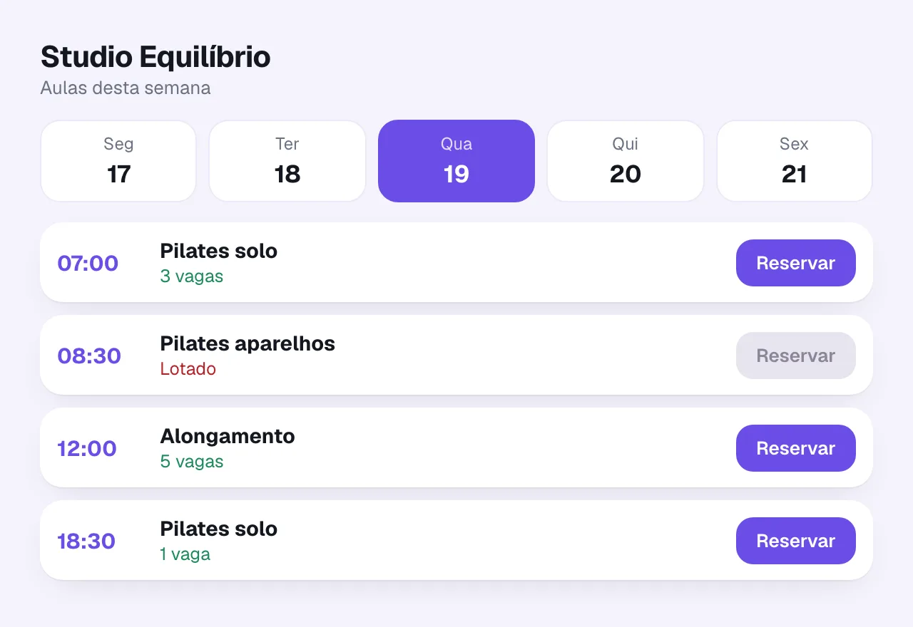 Agenda de aulas