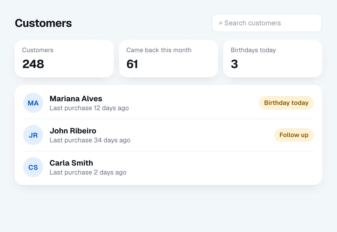Customer tracker