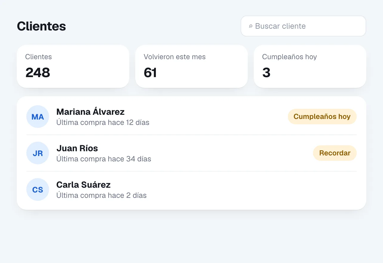 Control de clientes