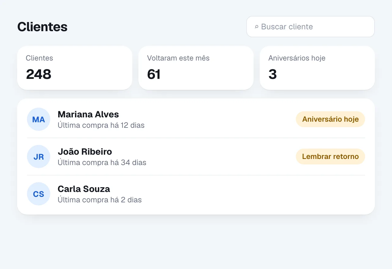 Controle de clientes