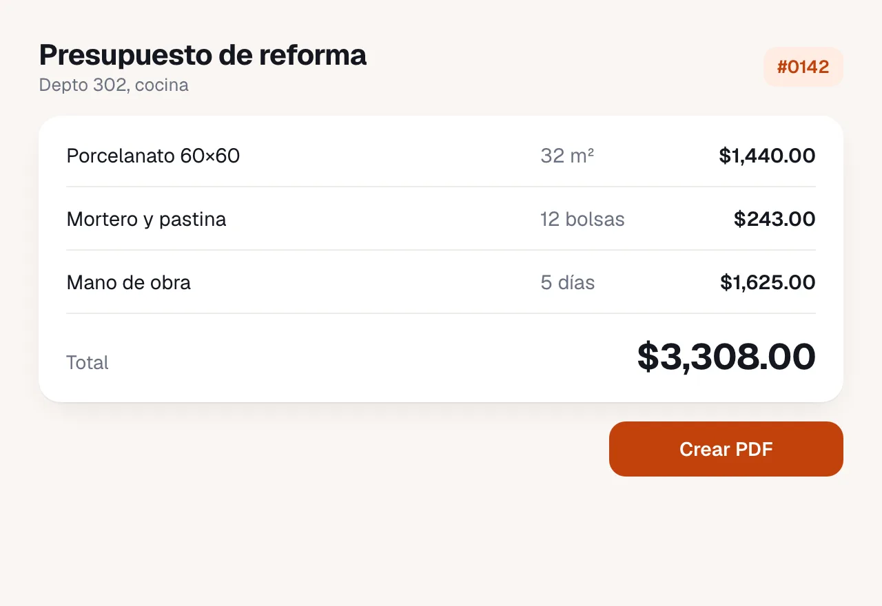 Presupuesto de obra