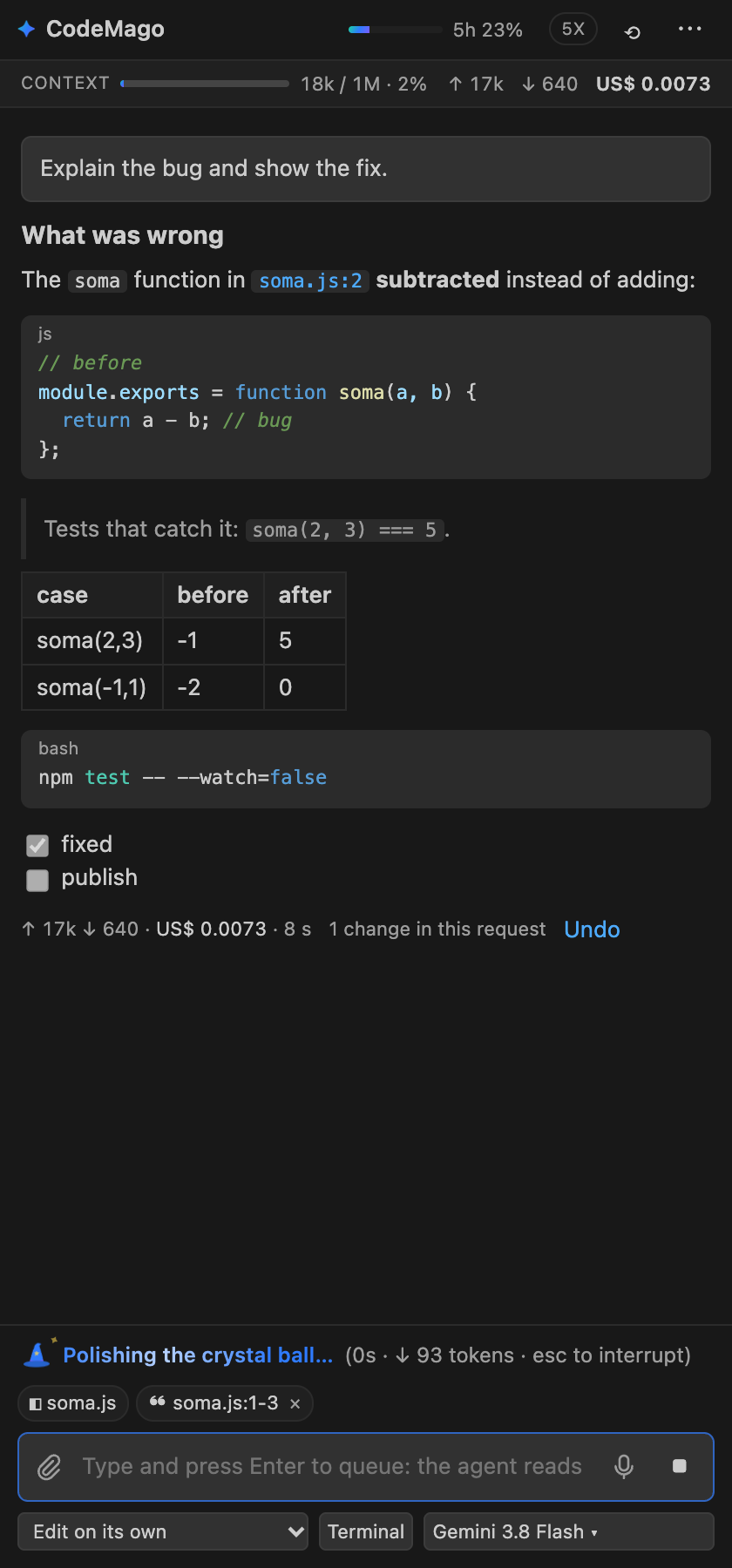 Formatted answers with code, tables and checklists