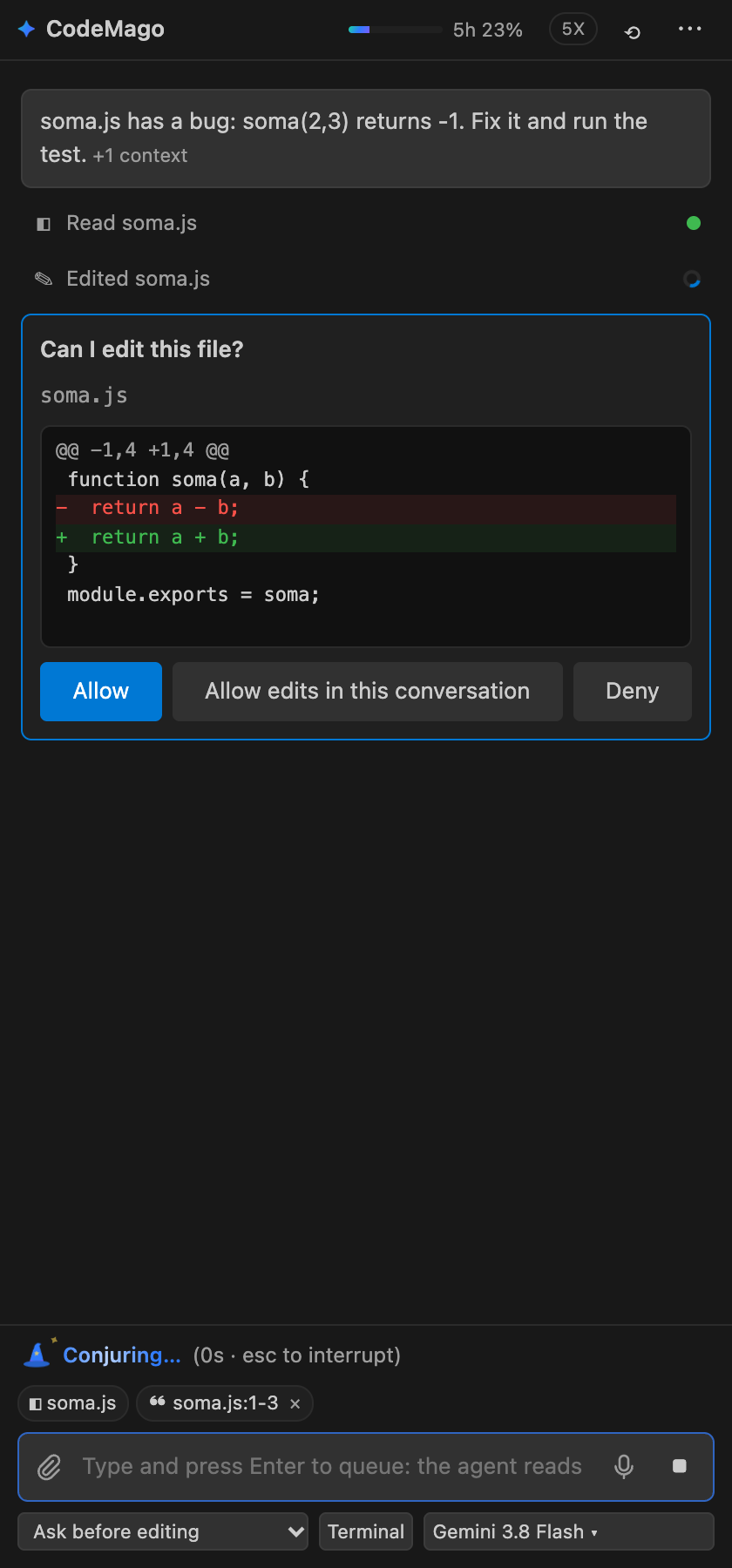 Ask before editing